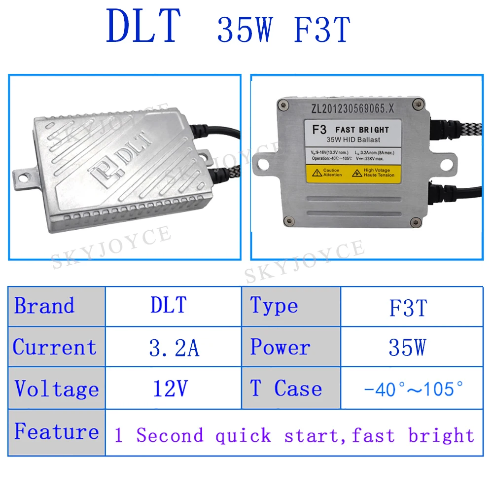 35 Вт ксеноновый балласт DLT F3 Быстрый Яркий свет HID набор ламп старт AC Cnlight H1 H7 H11 D2H