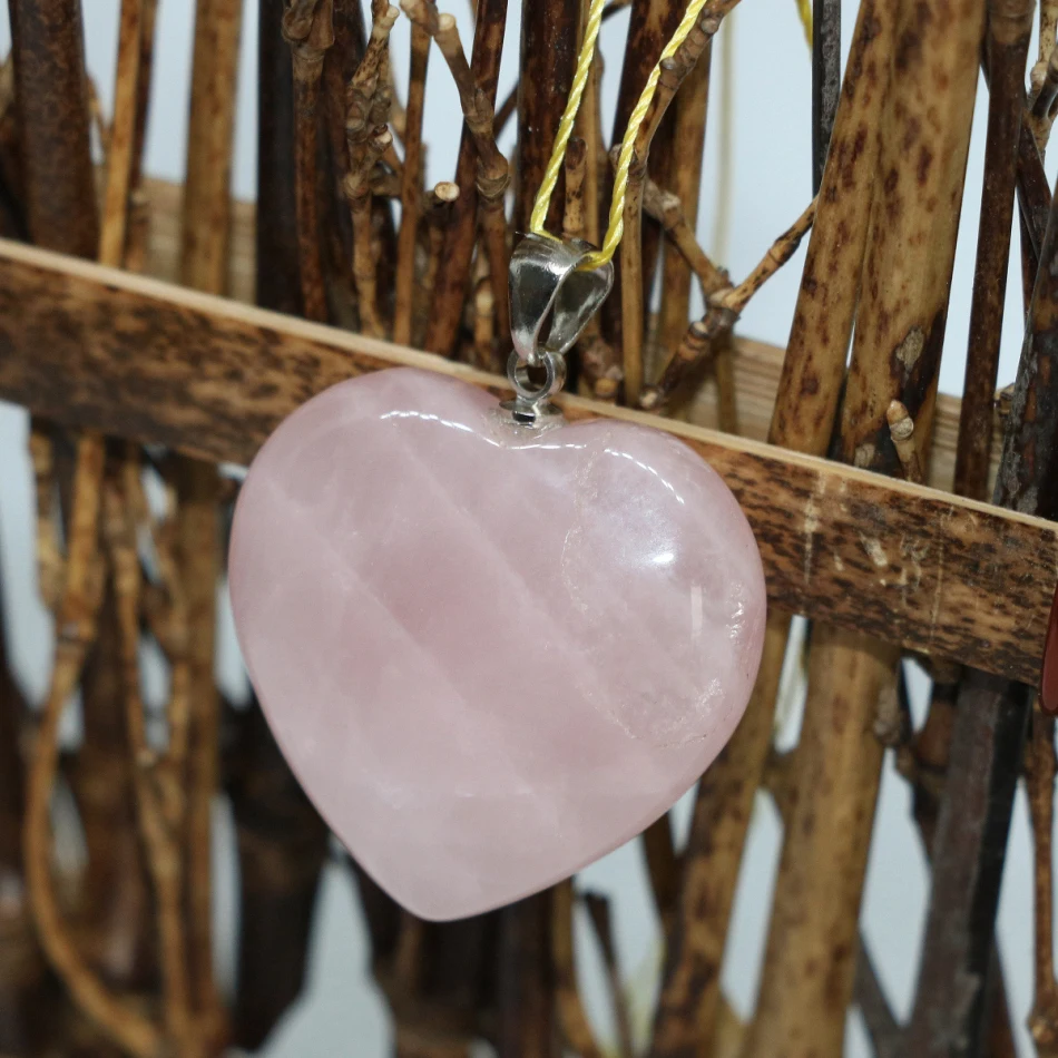 Ювелирные изделия в форме сердца из розового халцедона 30 мм B1835|natural stone|jade jewelrynatural