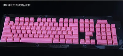 pink 104 ключ с подсветкой, хрустальные колпачки/русские брелки, универсальные брелки с подсветкой(только keycap) для Cherry MX Mechanical Keyboard - Цвет: pink