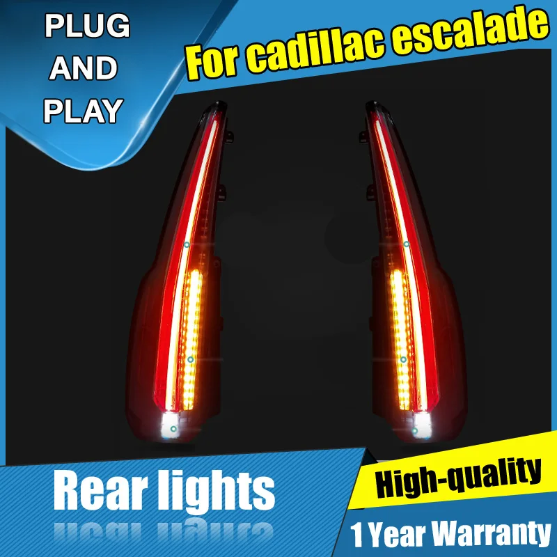 

4PCS Car Styling for Cadillac escalade Taillights 2007-2014 for escalade LED Tail Lamp+red Turn Signal+Brake+Reverse LED light