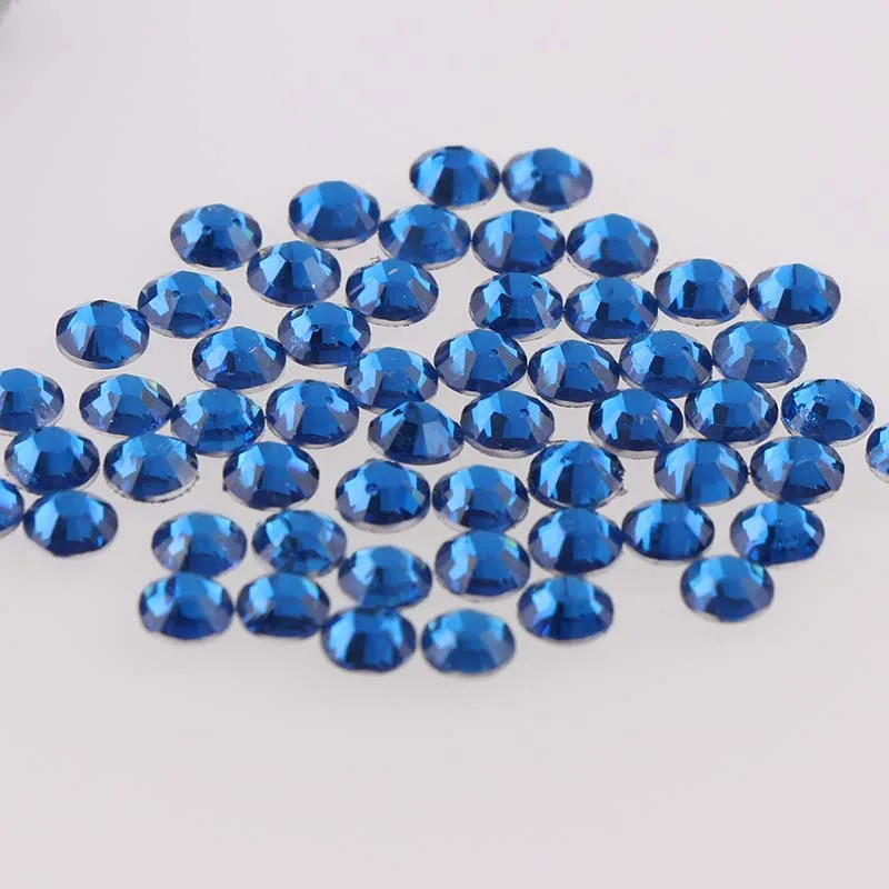 Sapphire Bule 10000 шт 2 3 4 5 мм круглые камни с плоской задней поверхностью украшения клей