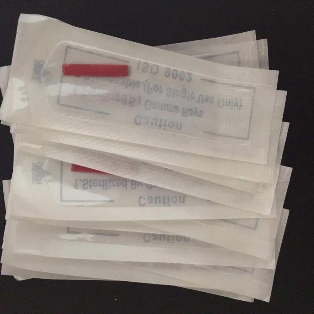 50 шт. Microblading Иглы Татуировки Брови Лезвия Для Перманентный Макияж Руководство