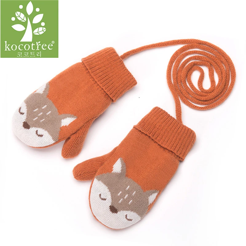 Kocotree/2 шт./лот; детская зимняя шапка и шарф; Осенняя детская вязаная шапка с изображением лисы для мальчиков и девочек; Skullies Beanies; Круглый шарф