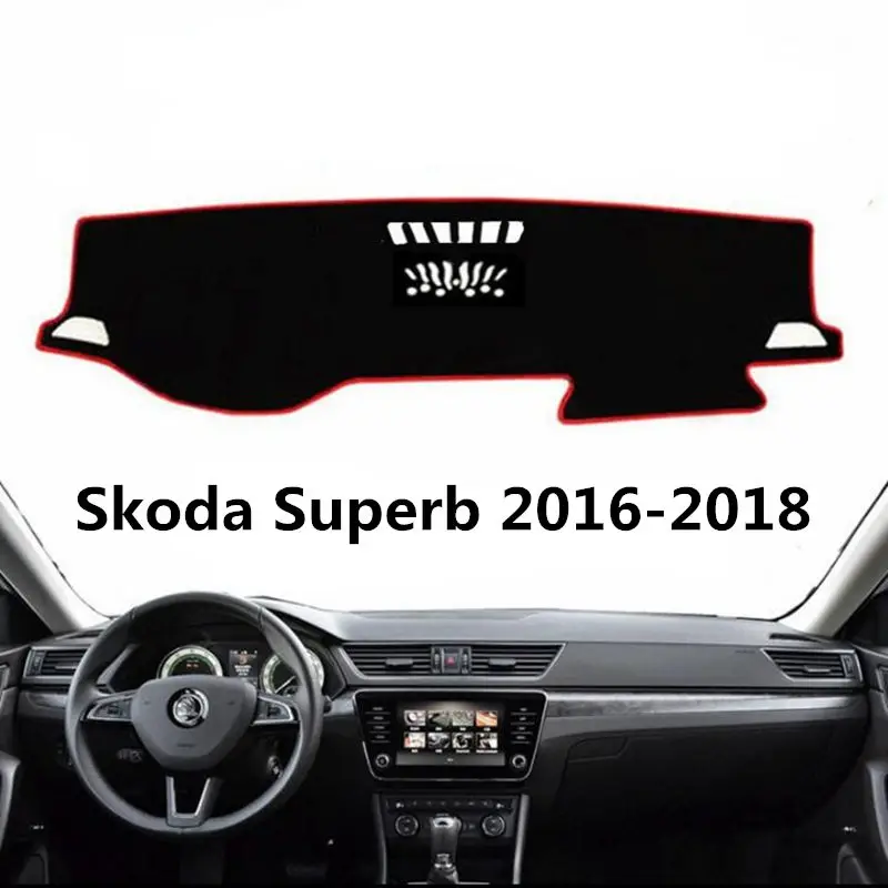TAIJS левый руль автомобиля приборной панели Крышка коврик для Skoda Superb 2016 2018 модный