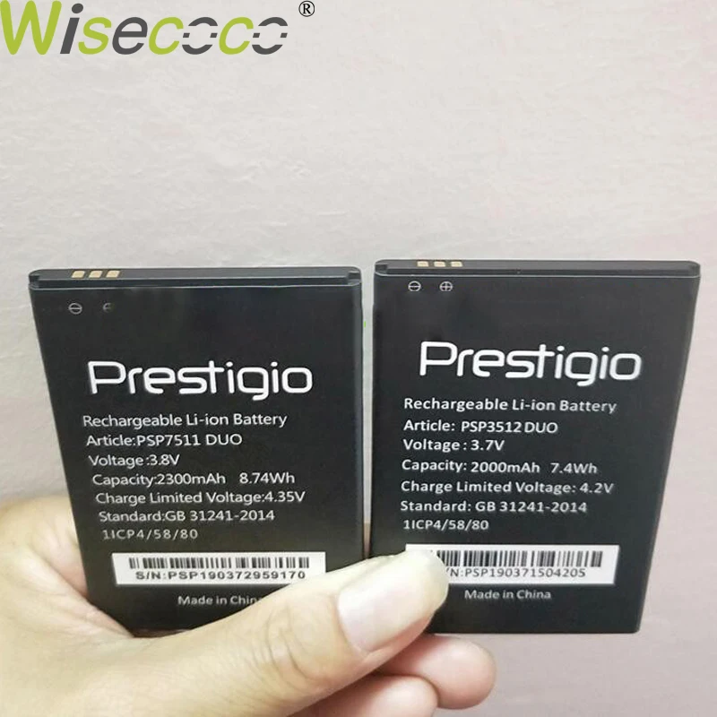 WISECOCO Высокое качество 2300 мАч батарея для Prestigio Muze B7 B3 PSP7511 PSP3512 DUO мобильный телефон с номером отслеживания