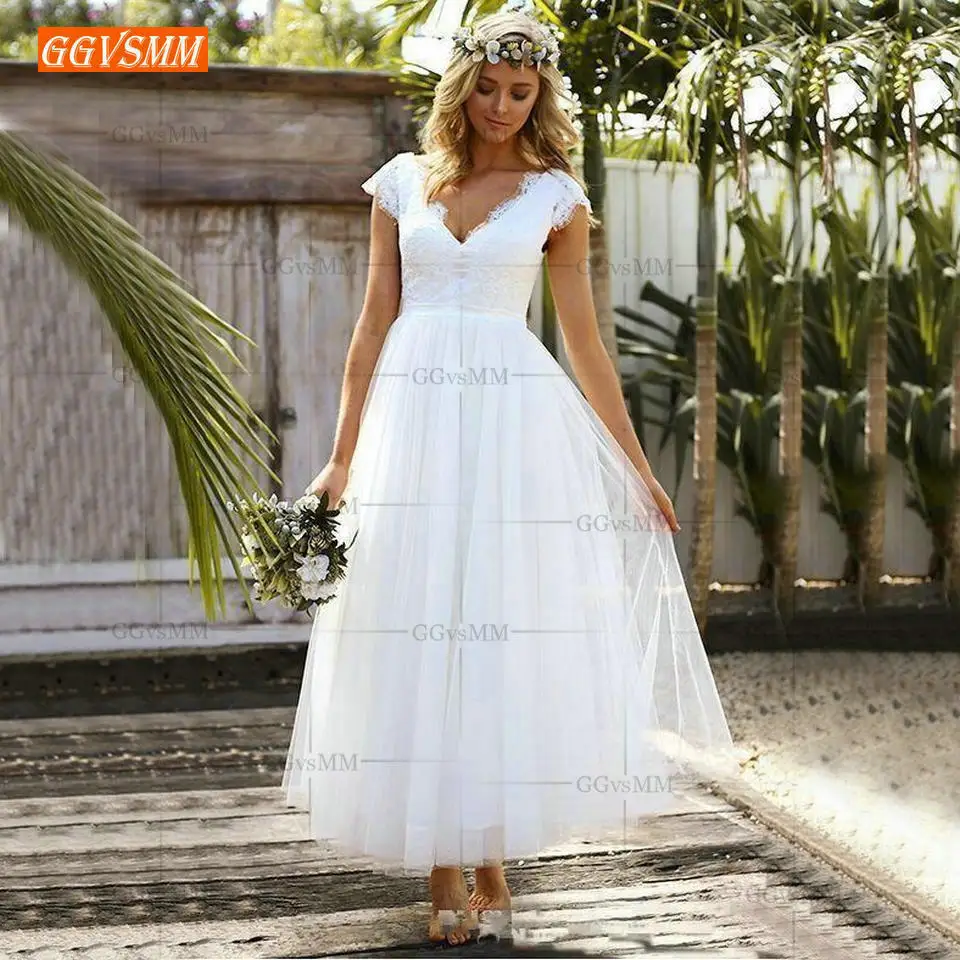 Элегантные женские белые свадебные платья Boho 2020 вечерние облегающие кружевные