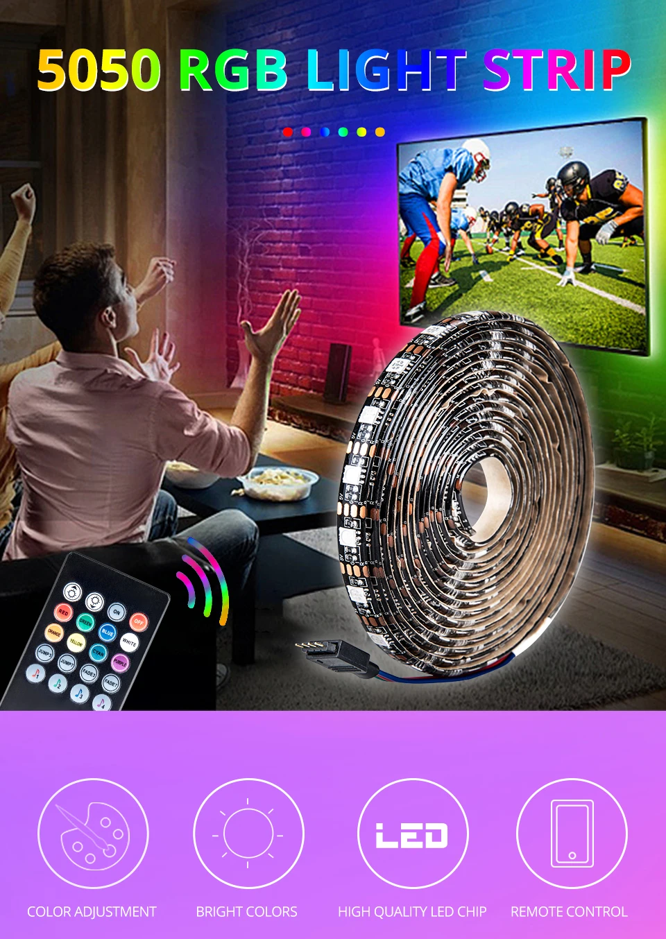 Foxanon DC5V USB Светодиодные ленты 5050 2835 RGB звук Сенсор ИК-пульт дистанционного управления автомобиля Светодиодные ленты музыка ленты света ТВ фонового освещения