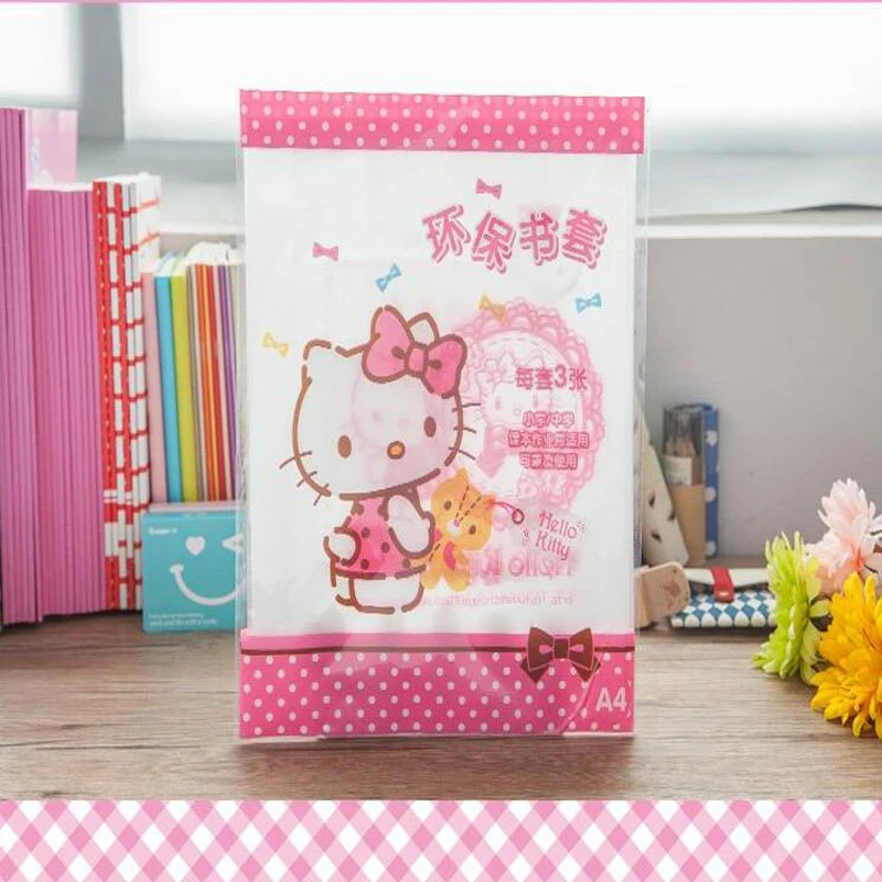 3 шт./компл. новые экологически чистые PP пластичный рисунок «hello Kitty» A4 обложка книги расходные материалы для офиса