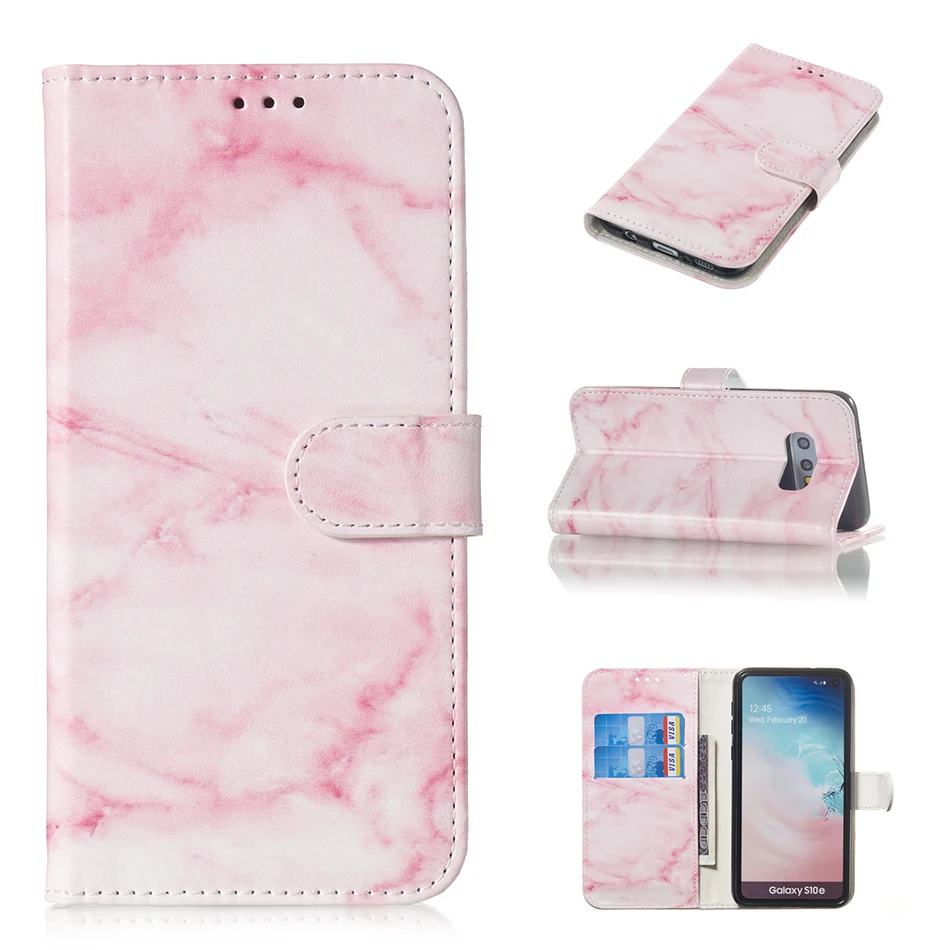 Мрамор кожаный чехол для samsung Galaxy S10e S10 плюс A3 SM-A320F A520 A5 A7 A750F A9 A9s бумажник держатель для карт чехол