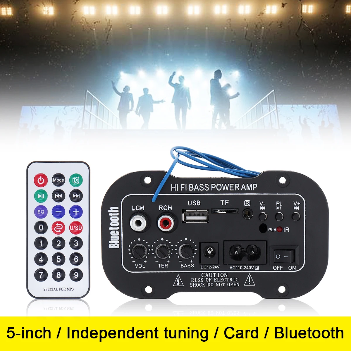 5 дюймовый 25 Вт Hi Fi Bluetooth автомобильный аудио усилитель мощности FM радио плеер