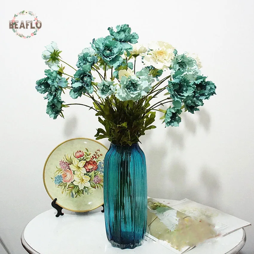 5 шт./лот искусственные цветы в европейском стиле сделай сам 3 головки растение с