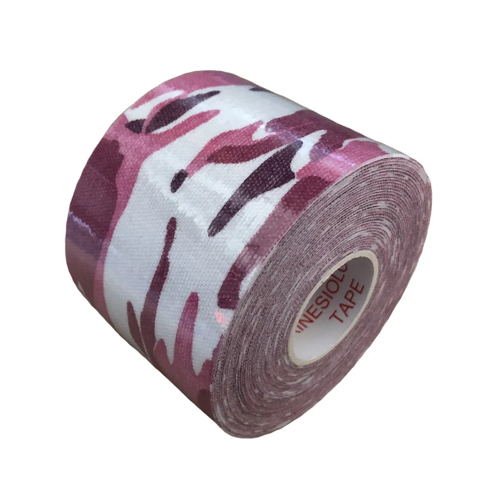 Pink camouflage 10 рулонов эластичный спортивный пластырь кинезиологическая лента клейкая повязка колено локоть защитная муфта для мышц 15 цветов - Цвет: Pink camouflage
