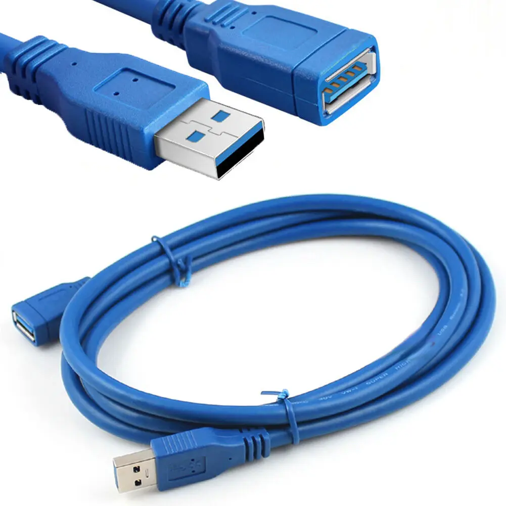 5 футов, 1,5 м, USB 3,0, Суперскоростной кабель для мужчин и женщин, кабель-удлинитель, M/F, USB3.0, 10 шт./лот