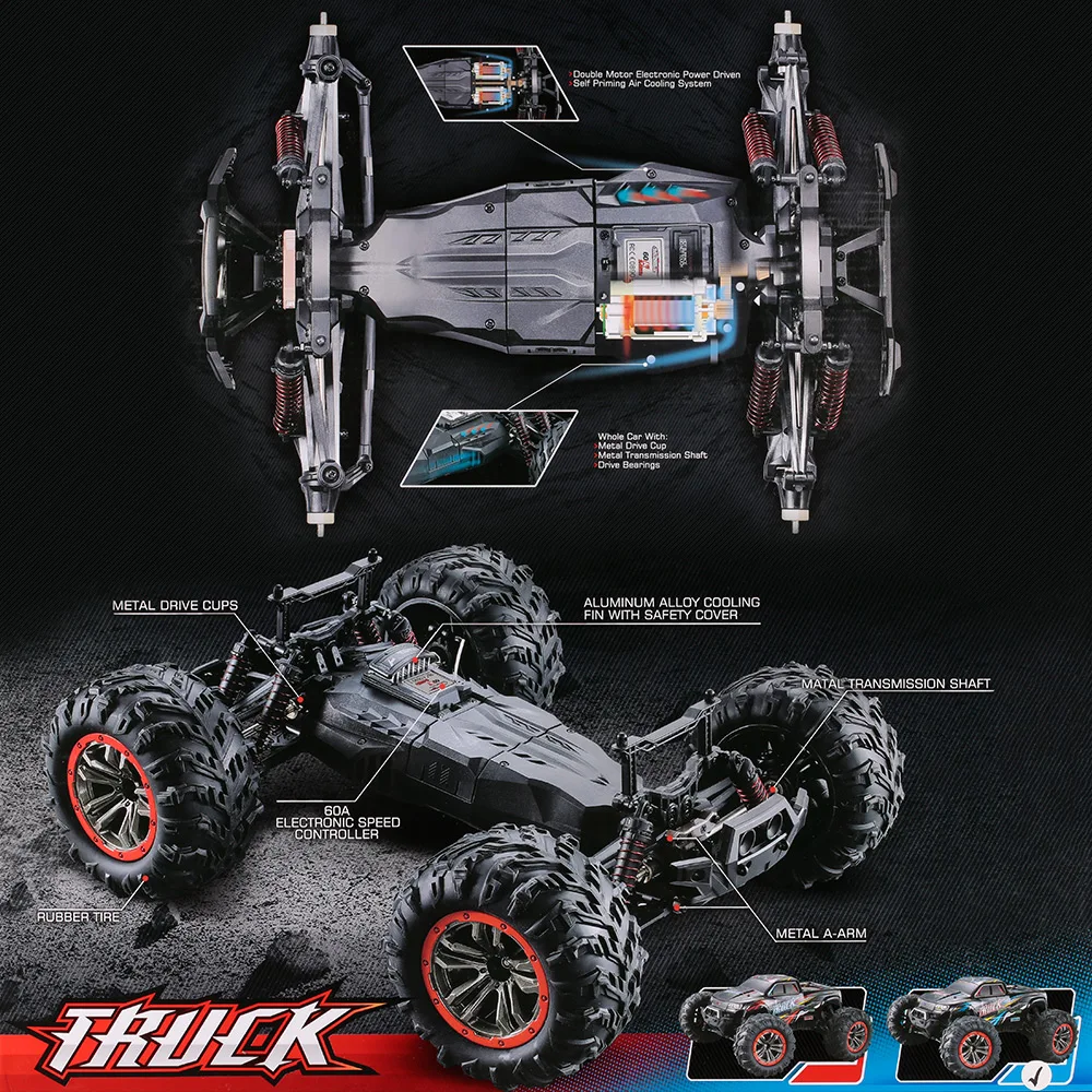 XINLEHONG TOYS 9125 Радиоуправляемый гоночный автомобиль 2.4 ГГц 1:10 4WD 46 км/ч|rc car|racing carmonster