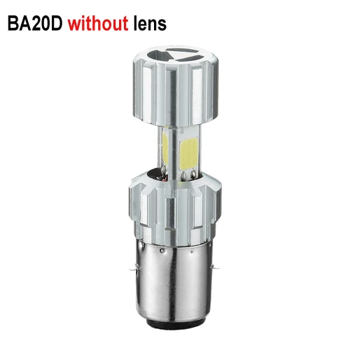 BA20D-no lens Hilpow светодиодный H4 P15D BA20D COB Светодиодный фонарь для мотоцикла 3500lm супер яркий белый мотоцикл фара лампа - Испускаемый цвет: BA20D-no lens