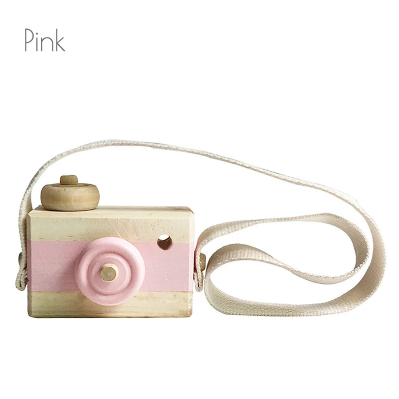PINK Деревянная камера, игрушка для детской комнаты, украшение, деревянные украшения для маленьких мальчиков и девочек, декор для детской комнаты в скандинавском стиле, декор для детской комнаты для девочек и мальчиков - Цвет: PINK