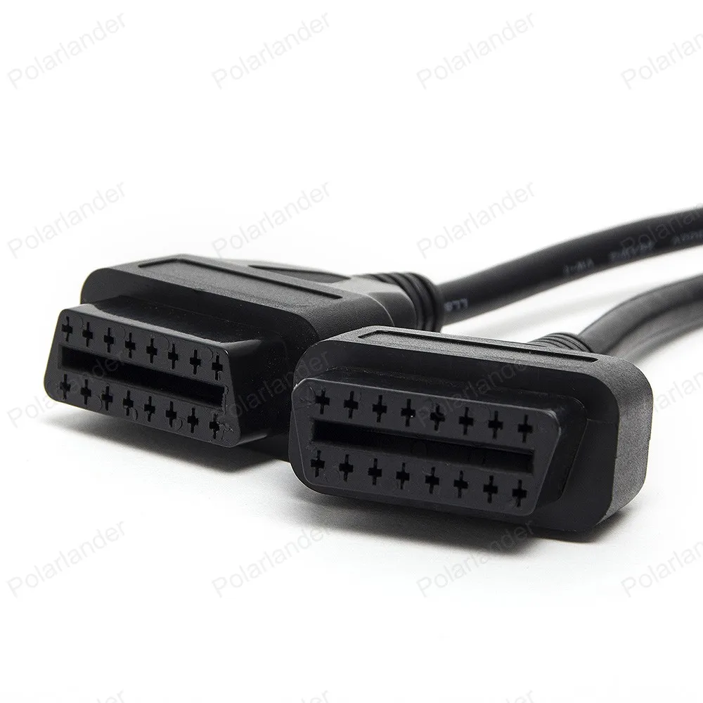 Лидер продаж 16 контактный разветвитель OBD 2 штекер Двойной Женский Y разъем