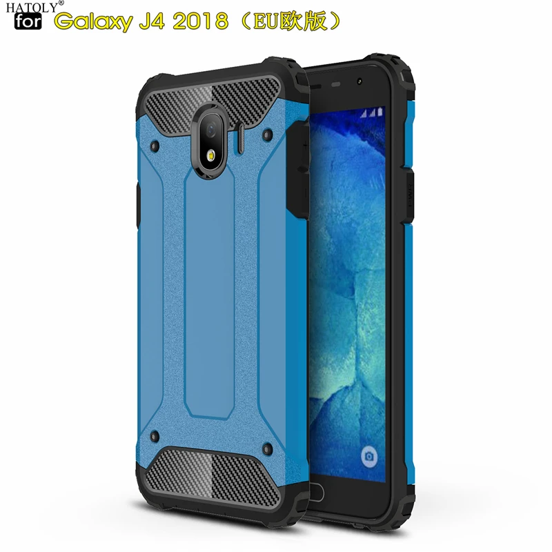 Чехол HATOLY для Samsung Galaxy J4 2018 тяжелый армированный тонкий жесткий резиновый чехол