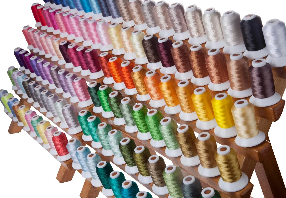 Simthread-hilo para m&aacute;quina de bordar, 120 colores surtidos, 100% poli&eacute;ster, 1000M/carrete, env&iacute;o gratis-2