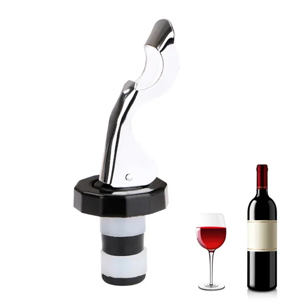 Reusable Red Wine Bottle Stopper Manual Press Beverage Bottle Stoppers Wine Stopper Silicone Stainless Steel Vacuum Sealed Tools - Цвет: Black White