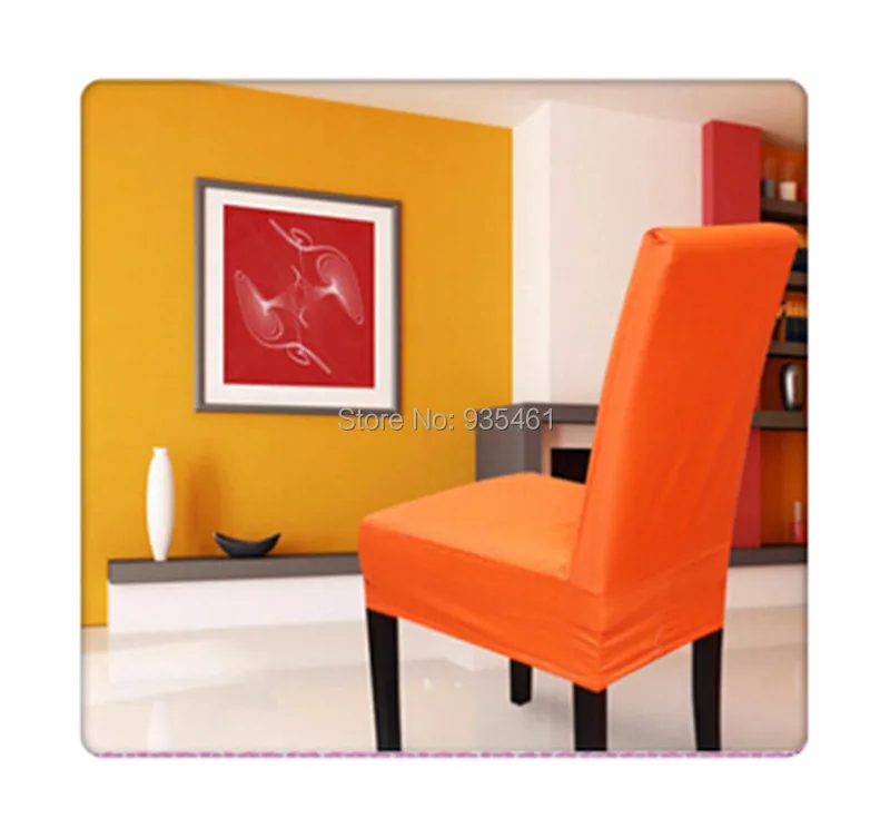 

100PCS lycra Surefit spandex Short Dining Chair Cover / lycra chair cover/ orange