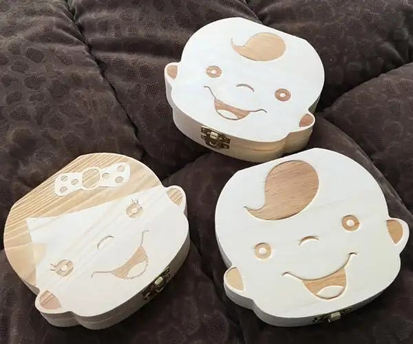 Испанская/английская языковая деревянная коробка для зубов органайзер хранения