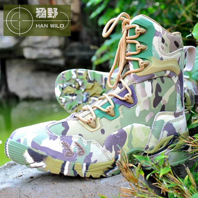 

Tactical Men's Camouflage High Top Boots Military Hunting Tactical Boots Breathable Athletic Shoes Outdoor Camping Hiking Boots