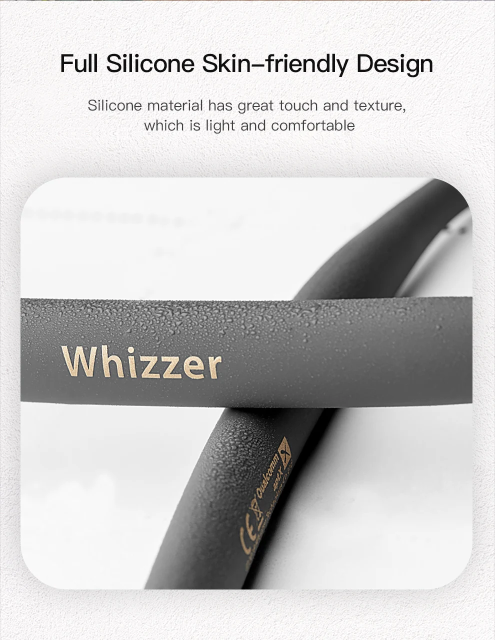 Whizzer AM1E Беспроводные Bluetooth HiFi наушники водонепроницаемые шейные с микрофоном управление для Android IOS 15 часов работы V5.0