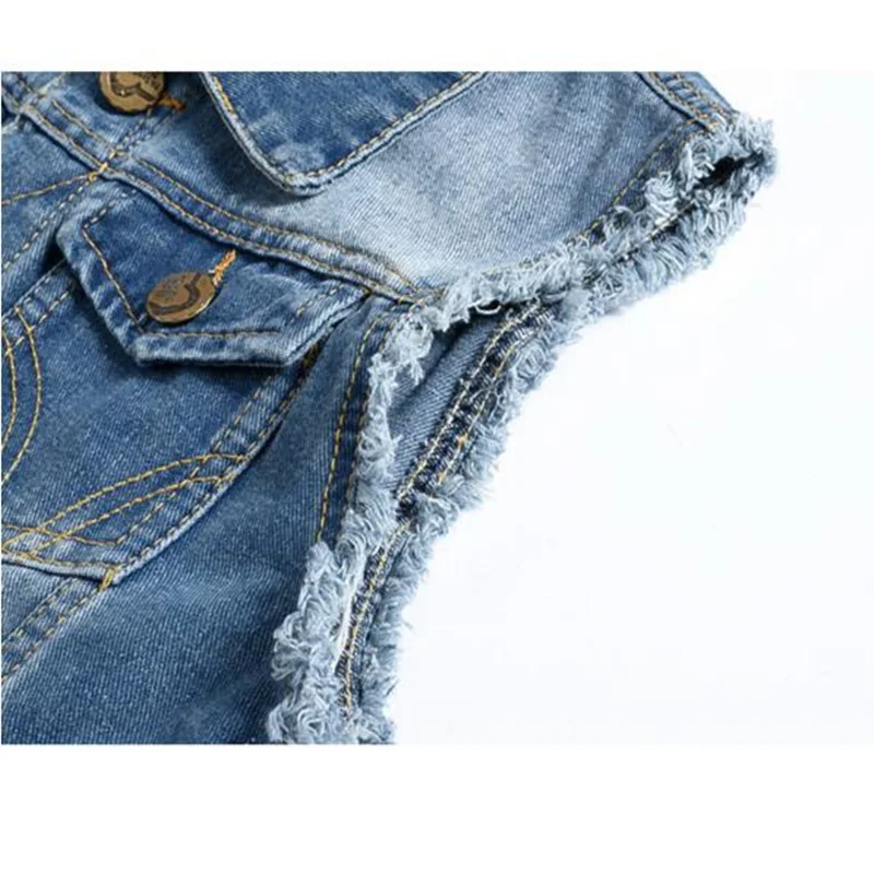Светильник синий мужской джинсовый жилет Slim Fit Куртки без рукавов отверстие