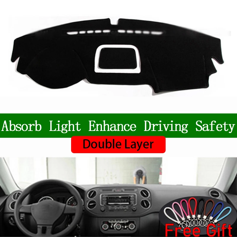 Двухслойные автомобильные наклейки для Volkswagen tiguan 2010 2011 2012 2013 2016 крышка приборной