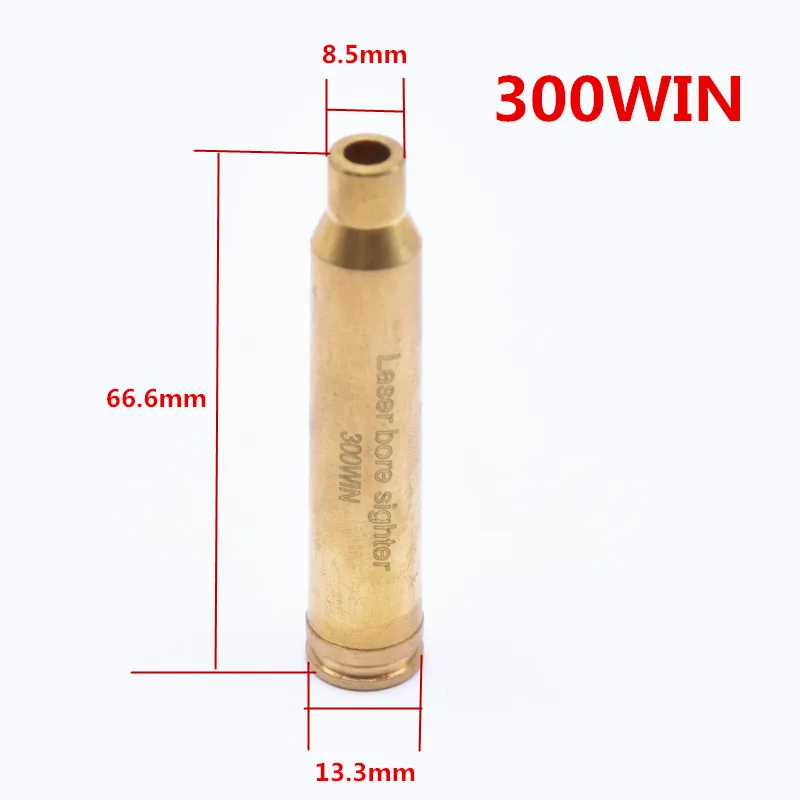 300WIN Лазерный латунный медный boresight CAL 7 мм 38 303 30 12GA 8X57JRS 223 картридж Диаметр sighter для регулировки прицела охоты - Цвет: 300WIN