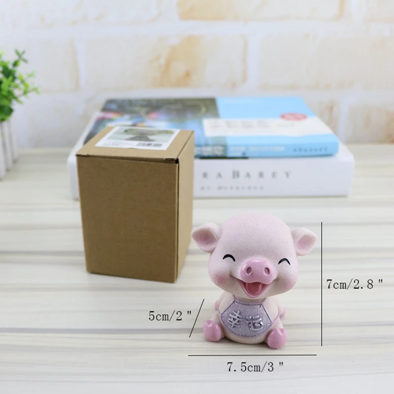 Cute Shaking Head Pig Baby Car Decoration Creative Resin Crafts Birthday Gifts Home Accessories Modern | Дом и сад