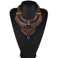 2017 women bohemia necklace pendants multicolor statement choker bib necklace antique tribal ethnic boho jewelry mujer bijoux