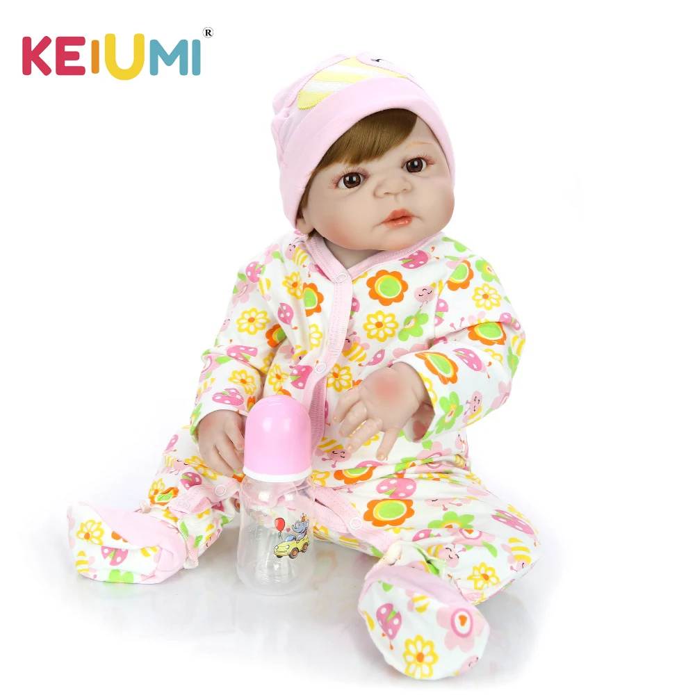 

KEIUMI 23" Realistic Reborn Menina Boneca Full Silicone Body Reborn Baby Vinyl Doll For Kids Children's Day Gifts
