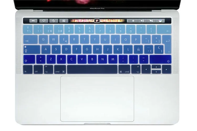 Европейская Испанская версия чехол для клавиатуры для нового MacBook Pro 1" A1706 и Pro 15" A1707 с сенсорной панелью( релиз) протектор