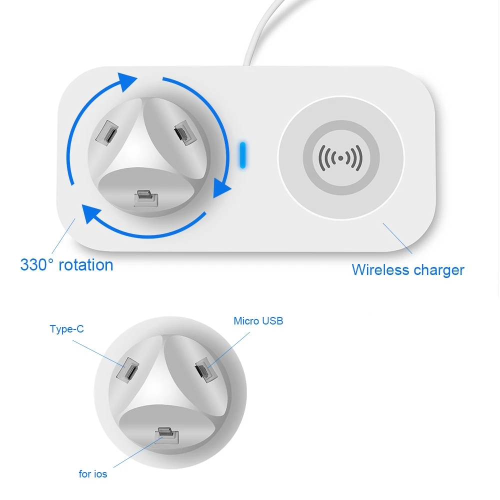 Зарядное устройство для телефона DCAE 3 в 1 беспроводное зарядное Qi iPhone 11 XS XR 8 X Airpods