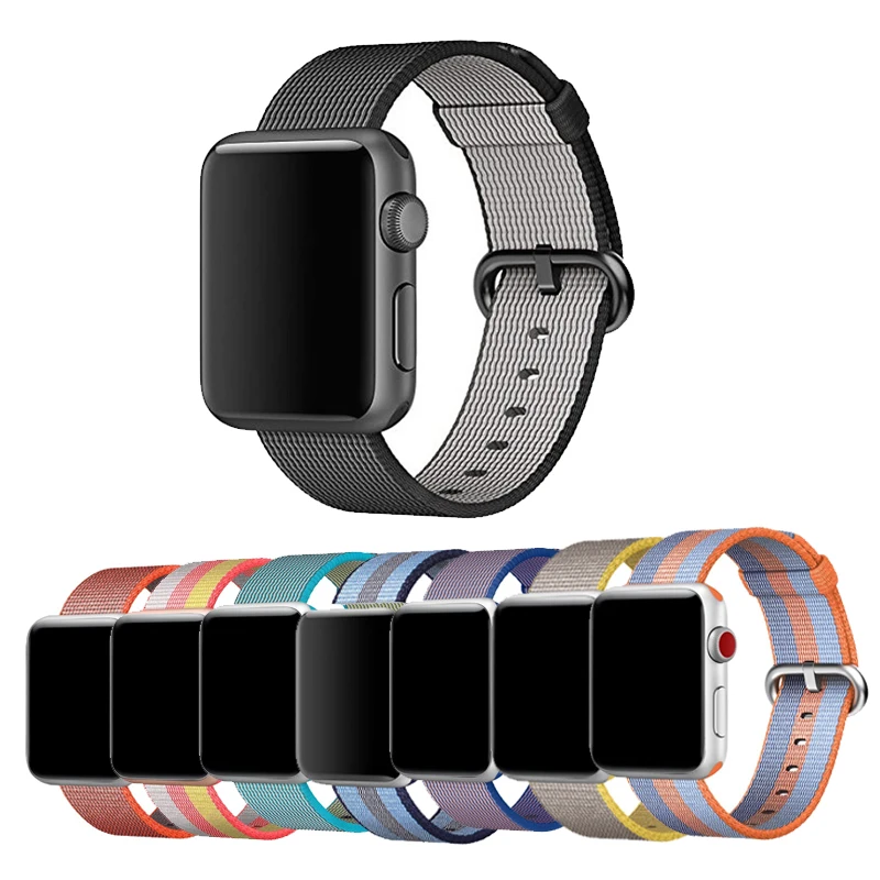 Тканый нейлоновый ремешок для Apple Watch сменный классический с пряжкой 38 мм и 42 |
