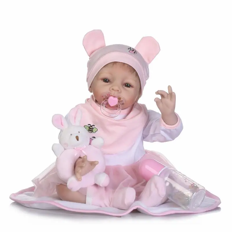 

55cm Soft Silicone Reborn Baby Doll Toy Realistic Lifelike Newborn Princess Girls Babies Doll Fashion Birthday Gift Kid Present