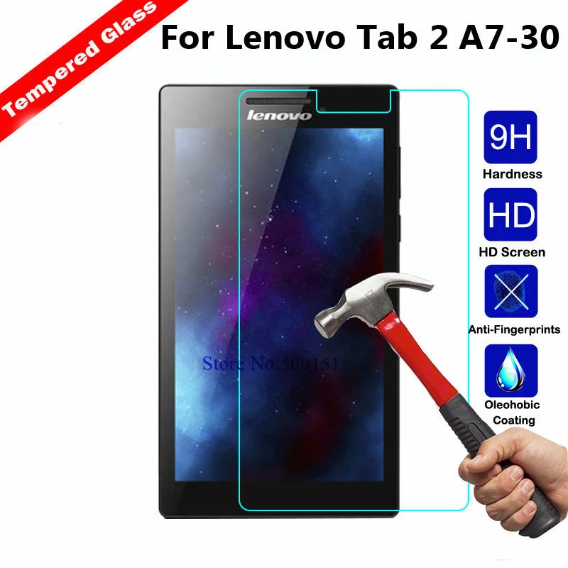 

Tempered Glass For Lenovo Tab 2 A7-10 A7-10F A7-20 A7-20F A7-30 A7-30HC A7-30DC Tab2 A7 20 30 Screen Protector Tablet Film Glass