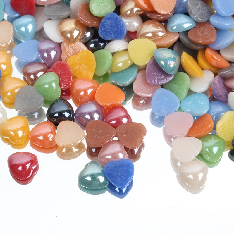 Разноцветные керамические шарики с полусердечком и жемчугом 6x6 мм 12x12 4 размера