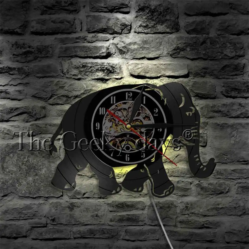 Ходячие слон для детской комнаты Настенные часы иллюстрация стены искусства