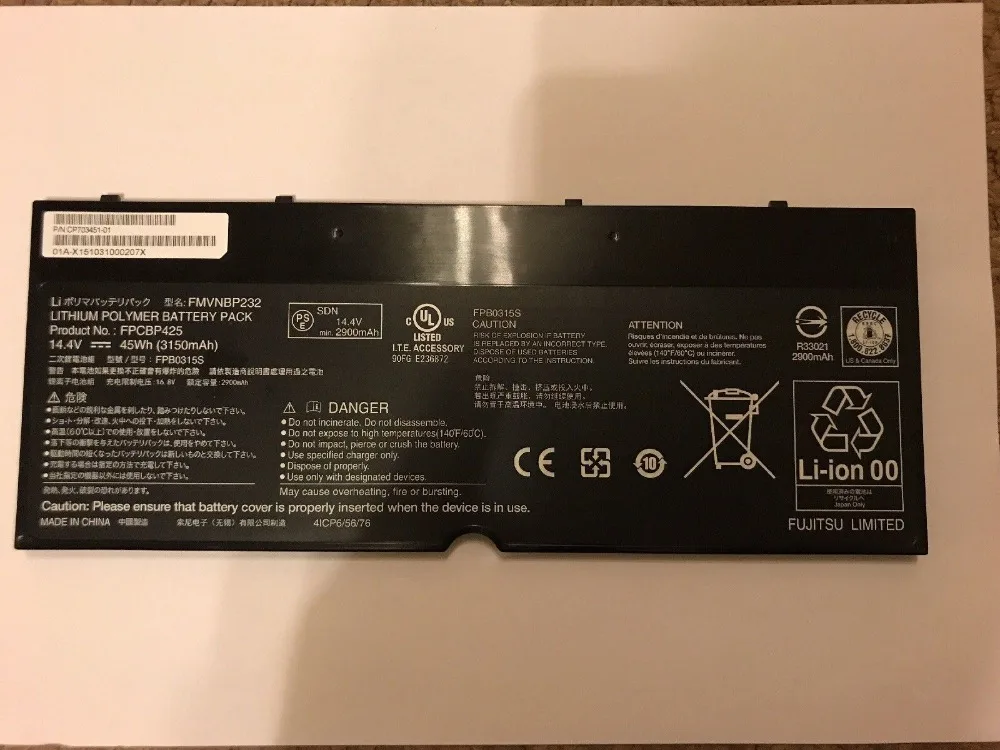 Новый оригинальный аккумулятор для Fujitsu LifeBook T904 T935 T936 U745 FPB0315S FPCBP425 FPCBP425AP FMVNBP232 14 4 в