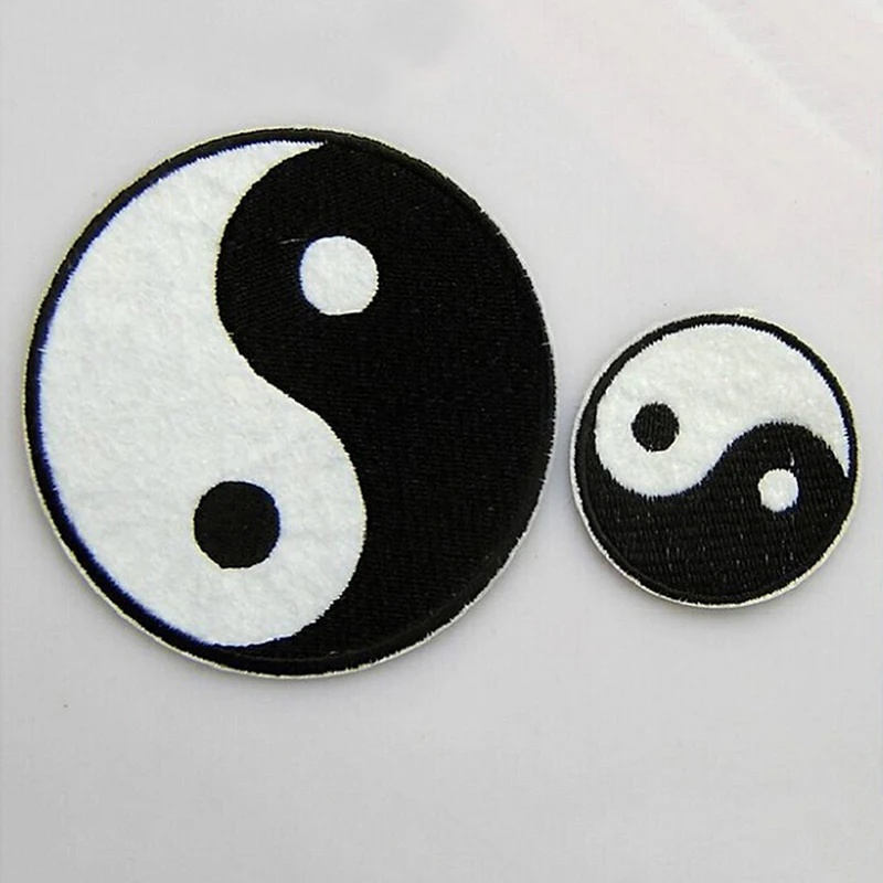 1 шт. классические Feng Shui Yin Yang Вышитые заплаты флага Тай китайский даосизм символ