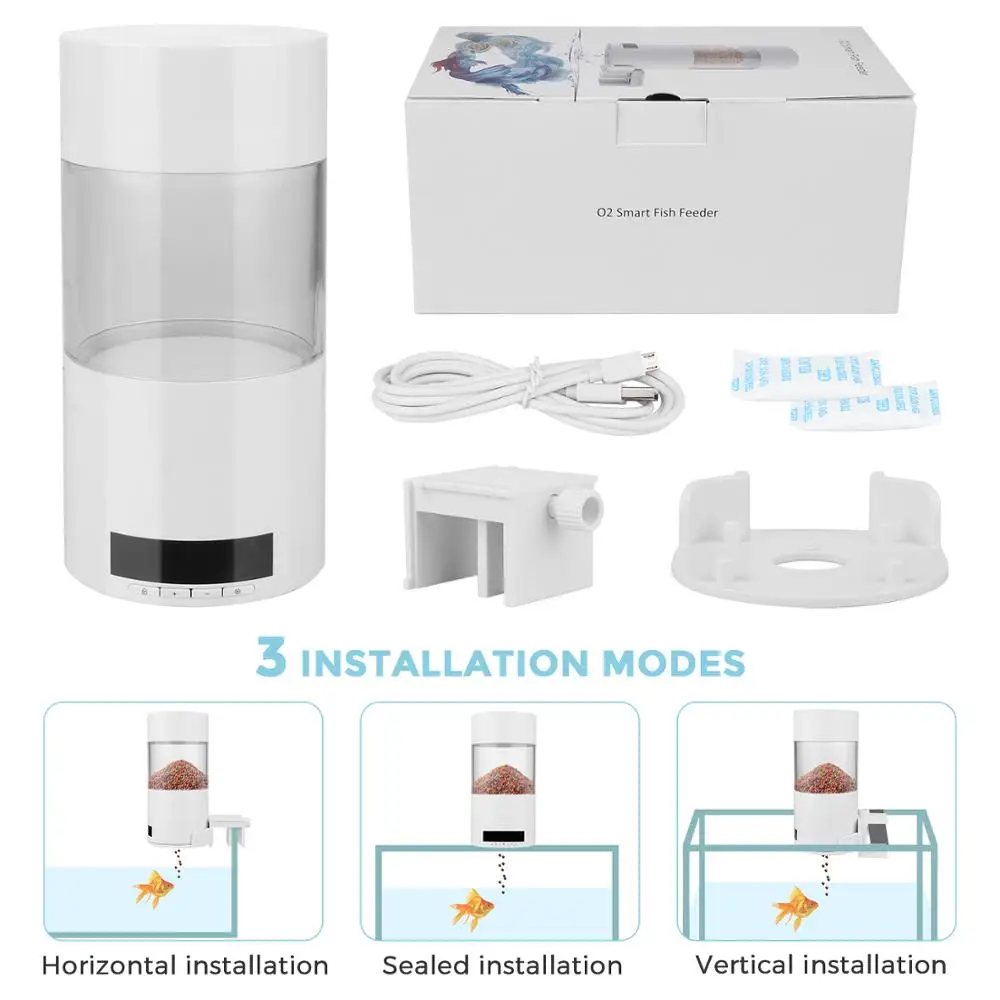 Fully Sealed Dry Box Automatic Feeding Fish Intelligent Timing Quantitative Aquarium Tank Feeder | Дом и сад