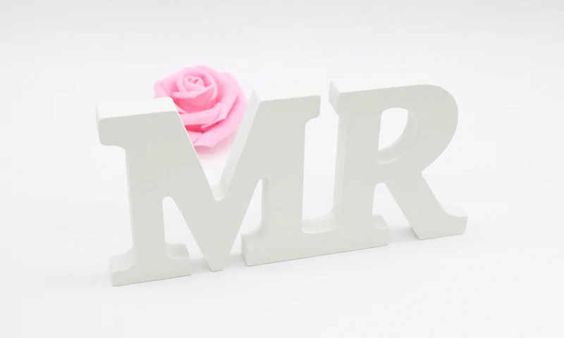 (Большой размер) 1 комплект свадебные деревянные буквы MR & MRS знак верхний стол