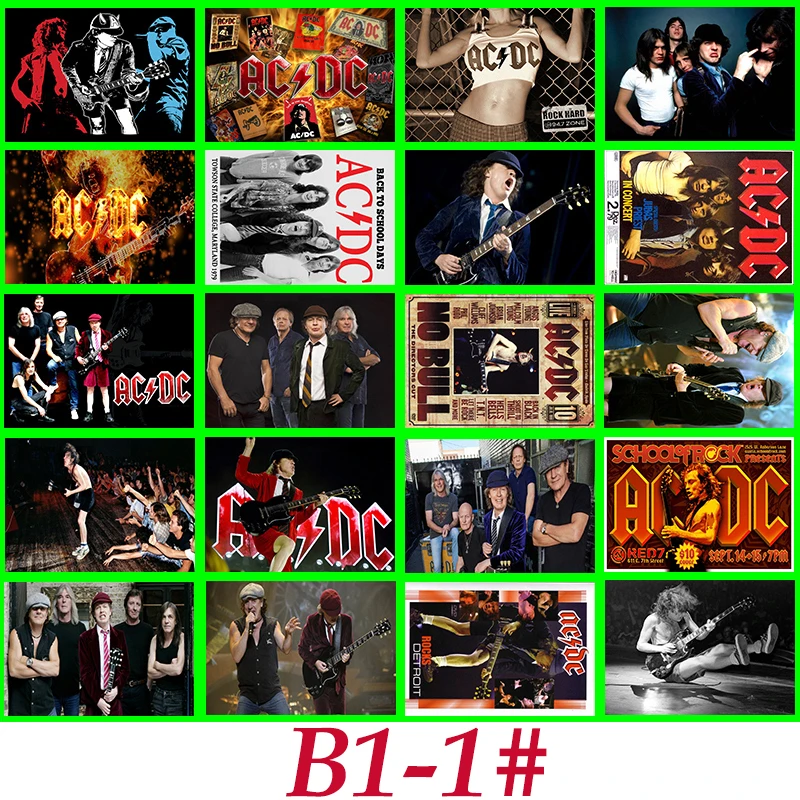 B1-1# ACDC Классическая серия стикеров 20/шт ПВХ художественная коллекция рукоделия Подарочная настенная дизайнерская наклейка граффити наклейка s