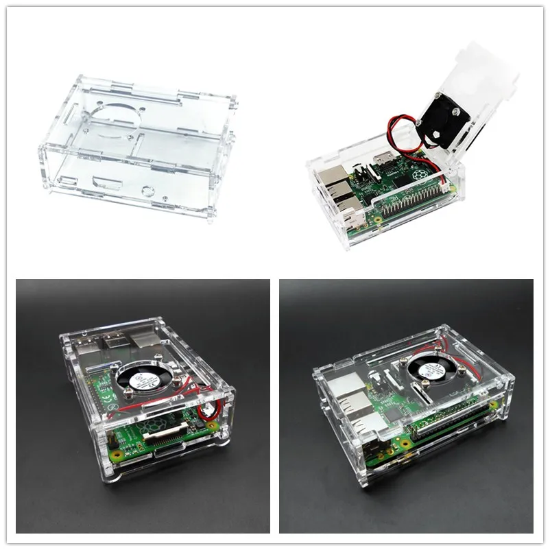 1 шт. Pi 2/3/B + Прозрачный Премиум акриловый корпус корпуса КОРПУСА ДЛЯ Raspberry