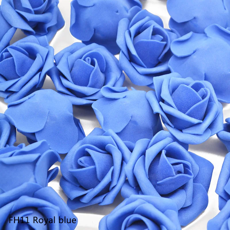 royal blue 4 см ПЭ пены розы искусственные головки цветов для свадьбы дома цветок украшения DIY декоративный венок Роза плюшевый медведь Скрапбукинг - Цвет: royal blue