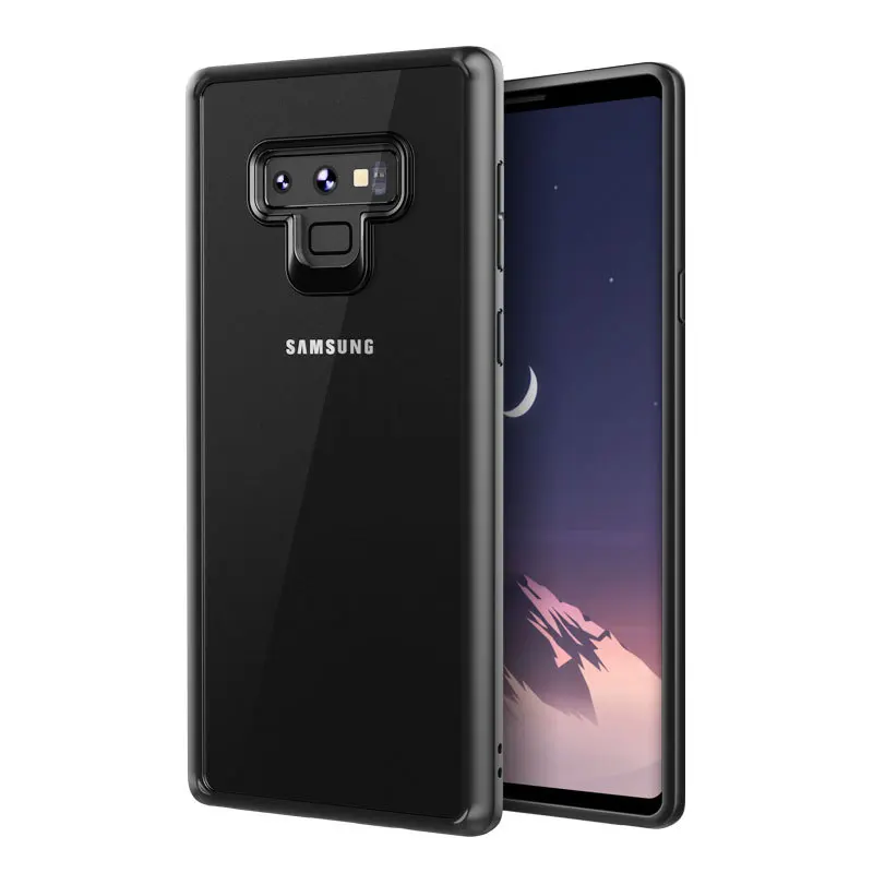 Чехол для samsung Galaxy Note 9 мягкая рамка + прозрачная акриловая жесткая задняя крышка