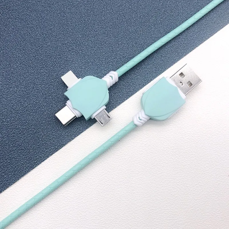 Универсальный 3-в-1 USB-кабель для зарядки iPhone Android USB Type C baseus Micro 6 7 8 X Кабель передачи